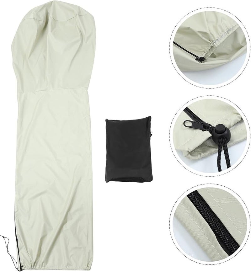 Beige Oxford Fabric Tear Resistant Patio Heater Cover Outdoor Garden Heater Protective Dustproof Shield - Image 2